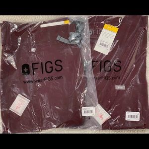NWT Figs scrub set - Catarina-one pocket & Zamora Jogger - Medium- Burgundy